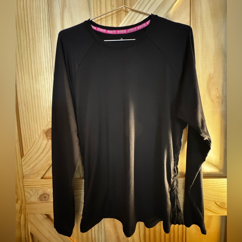 Med Couture Long Sleeve Ruched Underscrub Large in Black